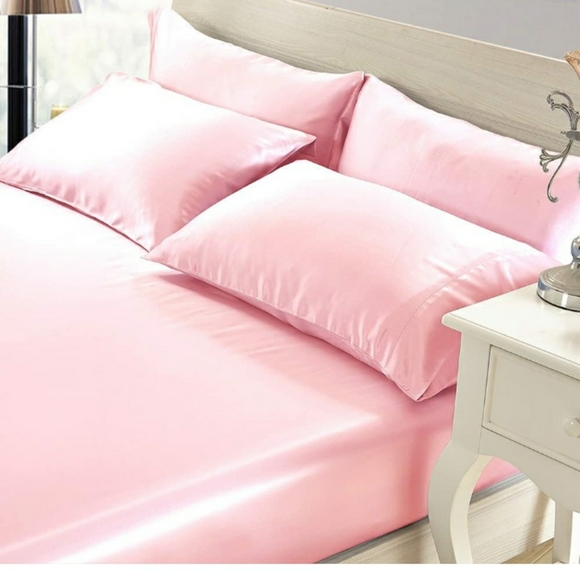 Lilysilk Silk Luxury Fitted Sheet 19 Momme Seamless Deep Pocket Twin, Light Plum - Picture 2 of 11